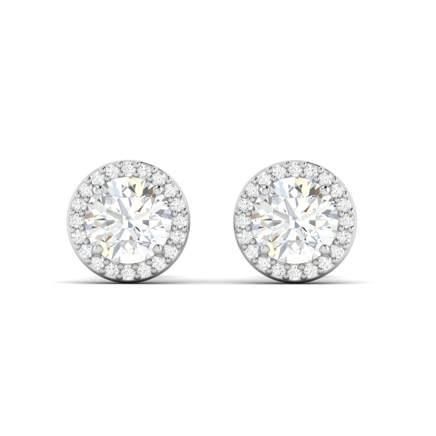 Clear Halo Studs Moissanite